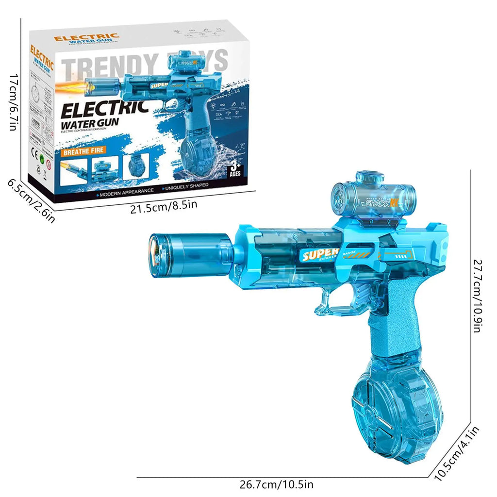 Ultimate Electric Water Guns for Kids and Adults - Automatic High-Power Water Blasters with Realistic Muzzle Flames for Pool and Beach Fun!