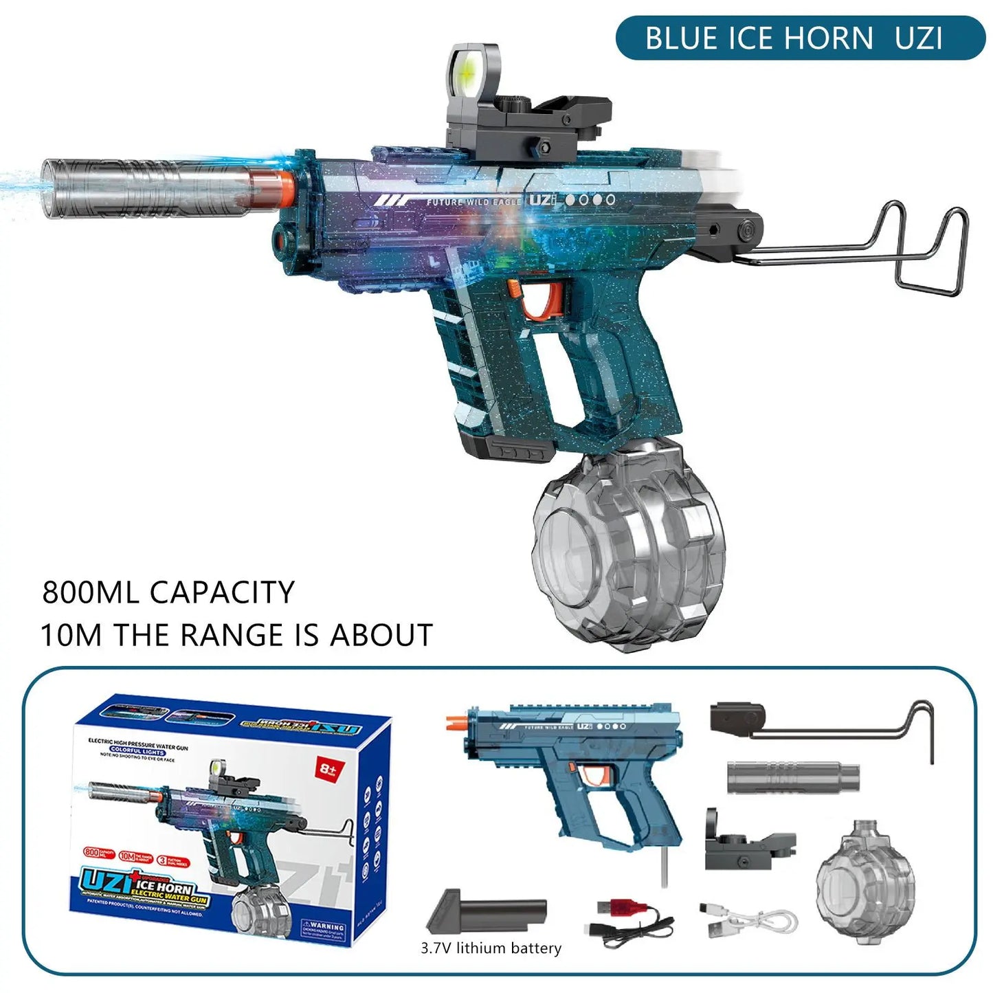 Ultimate Electric Water Guns for Kids and Adults - Automatic High-Power Water Blasters with Realistic Muzzle Flames for Pool and Beach Fun!