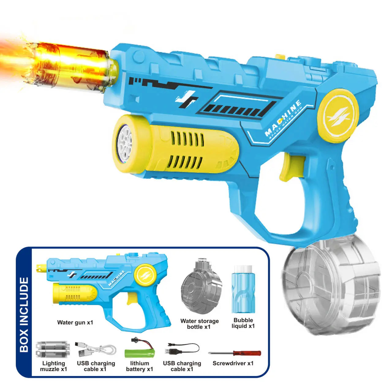 Ultimate Electric Water Guns for Kids and Adults - Automatic High-Power Water Blasters with Realistic Muzzle Flames for Pool and Beach Fun!